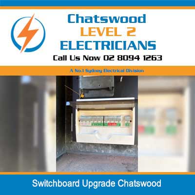 Open residential switchboard upgrade with circuit breaker panel and wiring in Chatswood